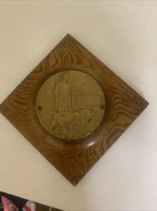 WW1 DEATH PLAQUE/PENNY- GEORGE ELY- 11th Battalion Northumberland Fusiliers - Picture 1 of 4