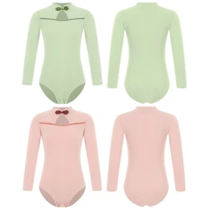 Kids Girl's Jumpsuit Stand Collar Leotard Performance Bodysuit Lyrical Rompers - Picture 1 of 27