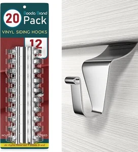 20 PCS, Vinyl Siding Hooks, Heavy-Duty Stainless Steel Siding Hooks No HolesNeed - Picture 1 of 14