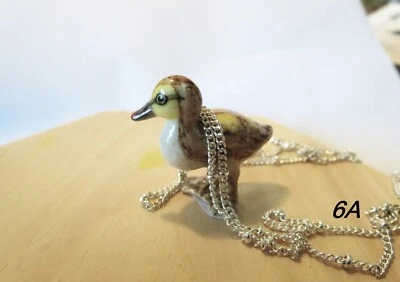 Collar Pato Bebé Patito Collar Cerámica Pato Colgante Buzos Loon Collar Foto 1 de 4
