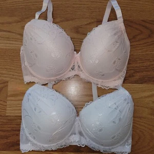 Unbranded Bra Lot Size 36DD Push Up Pink White Lace NWOT - Picture 1 of 4