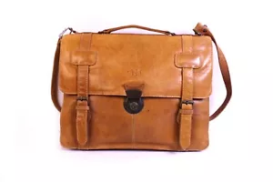Natural LYFE Hombre Maletín Cuero Bolso de profesor Business Braun - Imagen 1 de 6
