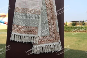 Cotton Muslin Throw Blanket for Bed, Couch, Knit Woven Gauze Blanket with - Picture 1 of 6
