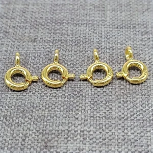 10pcs of 925 Sterling Silver Spring Ring Clasps w/ Open Jump Ring Gold Plated - Picture 1 of 4