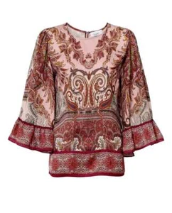 Linea Tesini Women's Designer Print Blouse, Multicoloured - Picture 1 of 4