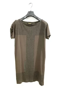 DIESEL BLACK GOLD Jersey T-shirt Dress in Brown & Cotton Black Prints Size M Y2K - Picture 1 of 12
