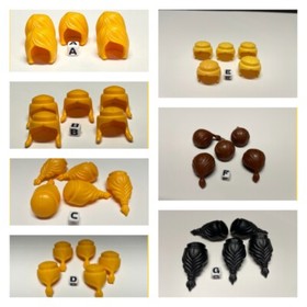 playmobil Woman Hair Lots of 5 Teased Pigtail Twisted Ponytail Classic