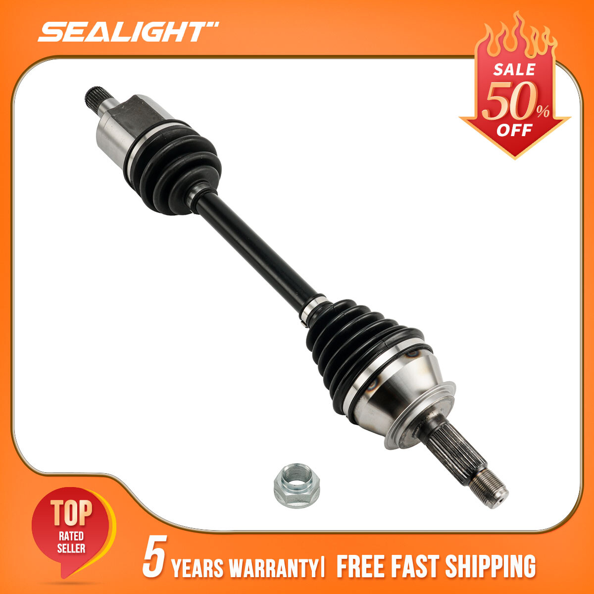TRQ Front Left CV Axle Shaft - Driver Side For 2013-2015 Acura ILX & 2012-2015 Honda Civic