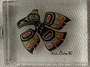 Schlüsselanhänger indianische Kunst Vancouver Wade Baker Rabe Pazifik Nordwestküste - Bild 1 von 4