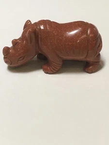 Carved Gemstone Rhinoceros 48 Grams 2.5"X 1.25" LD0520 K - Picture 1 of 4