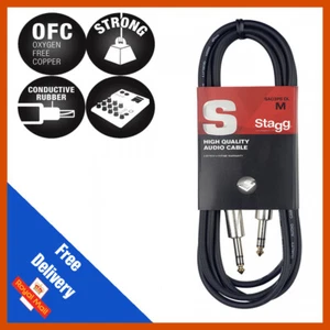 6.35mm 1/4" Stereo TRS Jack to TRS Jack Lead Balanced Signal Audio Patch Cable - Picture 1 of 4