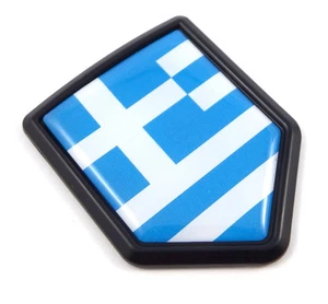 Greece Greek flag Black Shield Car bike Decal crest Emblem - Foto 1 di 4