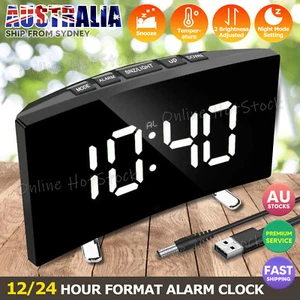 Large Led Digital Clock Bedside Table Alarm Clock Temperature Time Display Decor - Picture 1 of 10