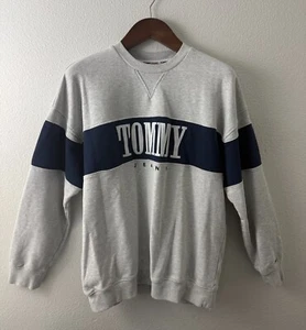 Tommy Jeans  Crewneck Mens  Sweatshirt Casual Gray Navy Size S - Picture 1 of 5