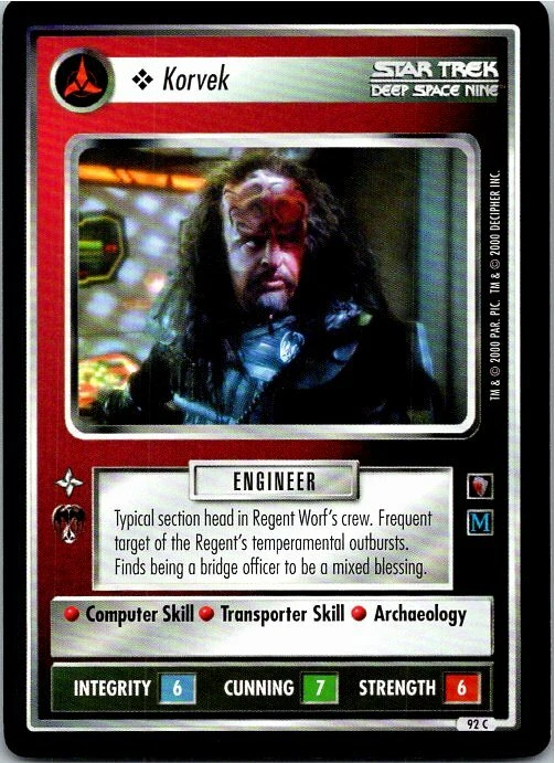 Star Trek Mirror Mirror CCG Common Card #92c Korvek  - Image 1 of 1