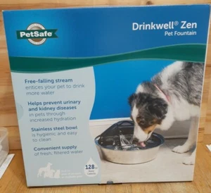 PETSAFE Drinkwell STAINLESS STEAL Dog Cat Fountain 128oz VET Recommend filter - Picture 1 of 6
