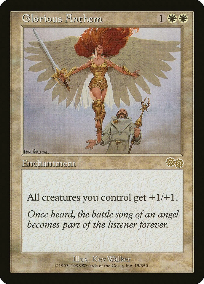 Glorious Anthem Urza's Saga HEAVILY PLD White Rare MAGIC GATHERING CARD ABUGames - Image 1 of 1