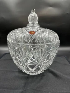 Walther Glass Cut Crystal Large Clear Lidded Punch Bowl with Server Slot - Picture 1 of 15
