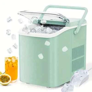 Countertop Bullet Ice Maker Portable Ice Machine w/ Ice Scoop 26lbs/24hrs Green - Picture 1 of 5