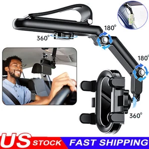 1080° Rotation Car Phone Holder Multifunction Car Sun Visor Smart Phone Stand US - Picture 1 of 12