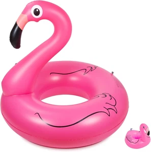 Olycism Flotador Inflable Flamenco Para Piscina Con Soporte Para Bebidas Y Kit D - Imagen 1 de 12