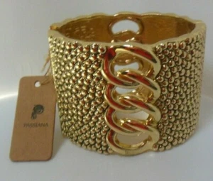 Passiana Gold-tone Hinged Bangle Bracelet - Picture 1 of 4