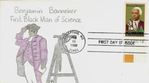 Benjamin Banneker-Scientist #1804 FDC Hand Drawn Cachet M3518 - Picture 1 of 2