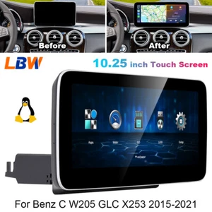 Para Benz C W205 GLC X253 2015-2021 Linux Pantalla Táctil Carplay Radio Navegación - Imagen 1 de 12