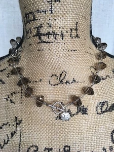 CA Studio Smoky Quartz Sterling Silver Necklace 18” Length - Picture 1 of 9