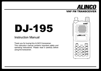 Alinco DJ-195 Transceiver Instruction Manual 44 Pages Operating Guide - Image 1 of 3