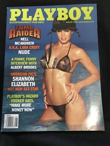 Tomb Raider NELL MCANDREW Laura Croft BACK ISSUE PLAYBOY MAGAZINE August 1999 - Picture 1 of 3