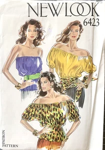NEW LOOK 6423 1990’s Gathered Blouse Sewing Pattern. Size 8-10-12-14-16-18. - Picture 1 of 2
