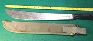 Vtg HERRAMIENTAS COLLINS S.A. 17.75" Machete W/ Black Scales, And Sheath - Picture 1 of 24