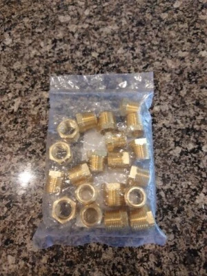 (20-Pk) Bushing Pipe Brass 3/8" x 1/4"  - Image 1 of 2