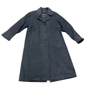Pierrette Womens Size 12 Gray Wool Cashmere Blend Trench Coat Switzerland - Picture 1 of 5