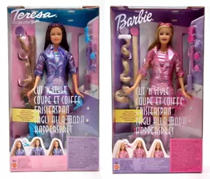 2x 2002 Cut 'N Style Barbie Puppe: Barbie 56891 + Teresa 56893 / Mattel, NrfB - Picture 1 of 15