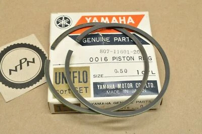 Juego de anillos de pistón de gran tamaño Yamaha 0,50 GP396 SL396 SW396 para 1 pistón = 2 anillos NOS Foto 1 de 2