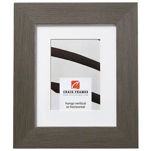Cornici Craig Bauhaus, cornice portafoto 2" in finto rovere grigio con tappetino singolo - Foto 1 di 9