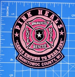 Manitowoc County Wisconsin Fire Pink BCA Patch - Bild 1 von 2