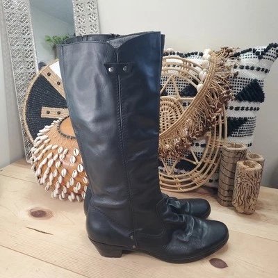 Rieker Mujer 10/EU 42 Lynn 53 Botas Altas Cuero Negro Forrado de Vellón Antiestrés  Foto 1 de 4