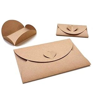 100PCS Mini Kraft Gift Card Envelopes with Heart Clasp - Picture 1 of 3