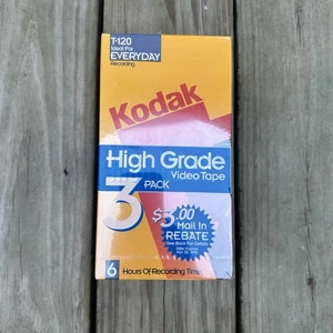 VHS Tape Cassettes Kodak T-120 High Grade Blank 6 Hrs Pack of 3 NEW SEALED - Picture 1 of 8