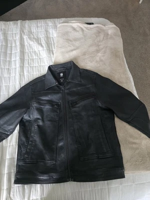 Gstar Leather Jacket Mens Xxl - Image 1 of 4