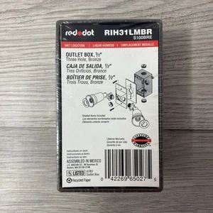 Red Dot S100BRE OUTLET BOX, Three 1/2" Hole, Bronze Wet Location NEW SEALED - Picture 1 of 6