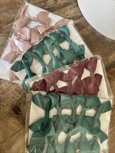 Silk Decoration Bows Christmas Home Decor Copper Pink And Green (40 Bows) - Picture 1 of 5