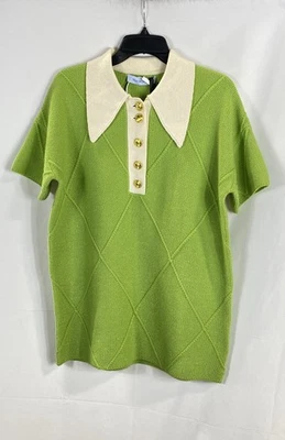 Nancy Cavally Women Green Shirt Dress Size S - Image 1 of 4