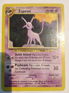 Espeon Rare 20/75 - Neo Discovery - Pokemon Card Played - Picture 1 of 9