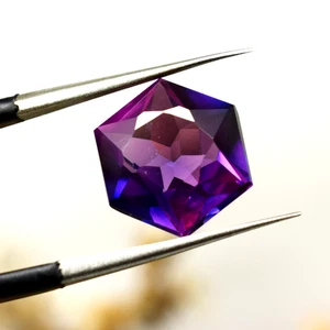 10 Kt Sechseck Brillantschliff Zertifiziert Natürlicher Farbwechsel Saphir Edelstein - Bild 1 von 7