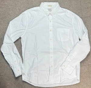 J.Crew Slim 100's 2-Ply Yarns Men's Long Sleeve White Dress Shirt Size Large - Picture 1 of 7