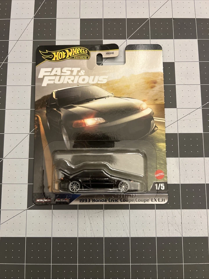 Hot Wheels Premium Fast & Furious 1993 Honda Civic Coupe EX EJ1🔥 - Image 1 of 1